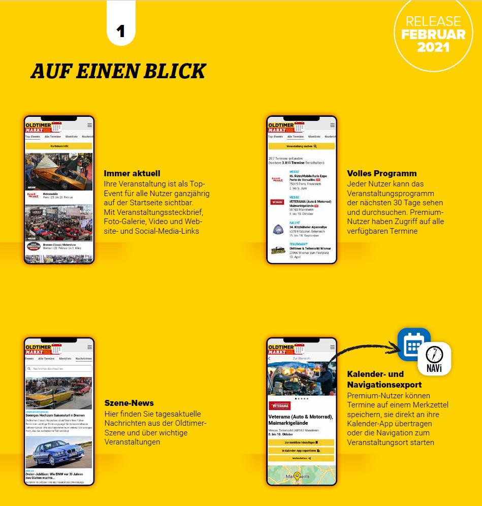 Die Oldtimermarkt-Termine-App für iOS und Android | Oldtimer Guide